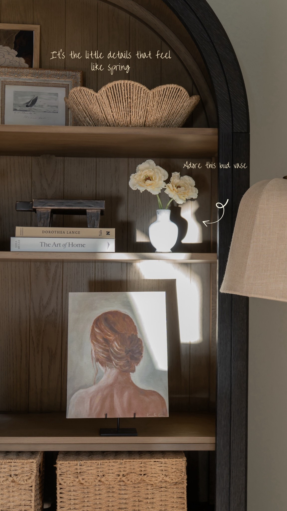 Spring Shelfie decor ✨🤎 

#LTKHome #LTKSeasonal #LTKFestival