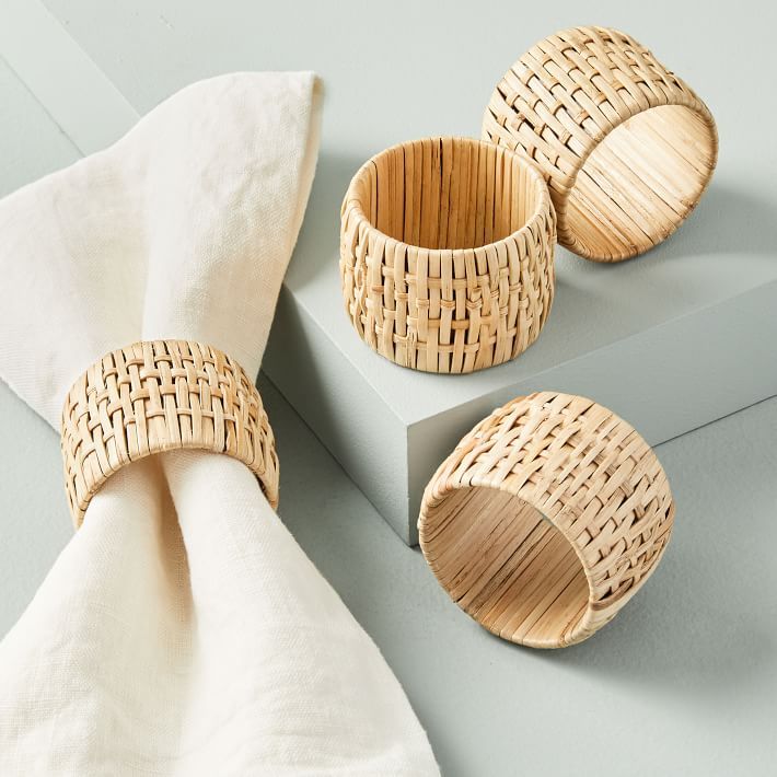 Rattan Napkin Rings (Set of 4) | West Elm (US)