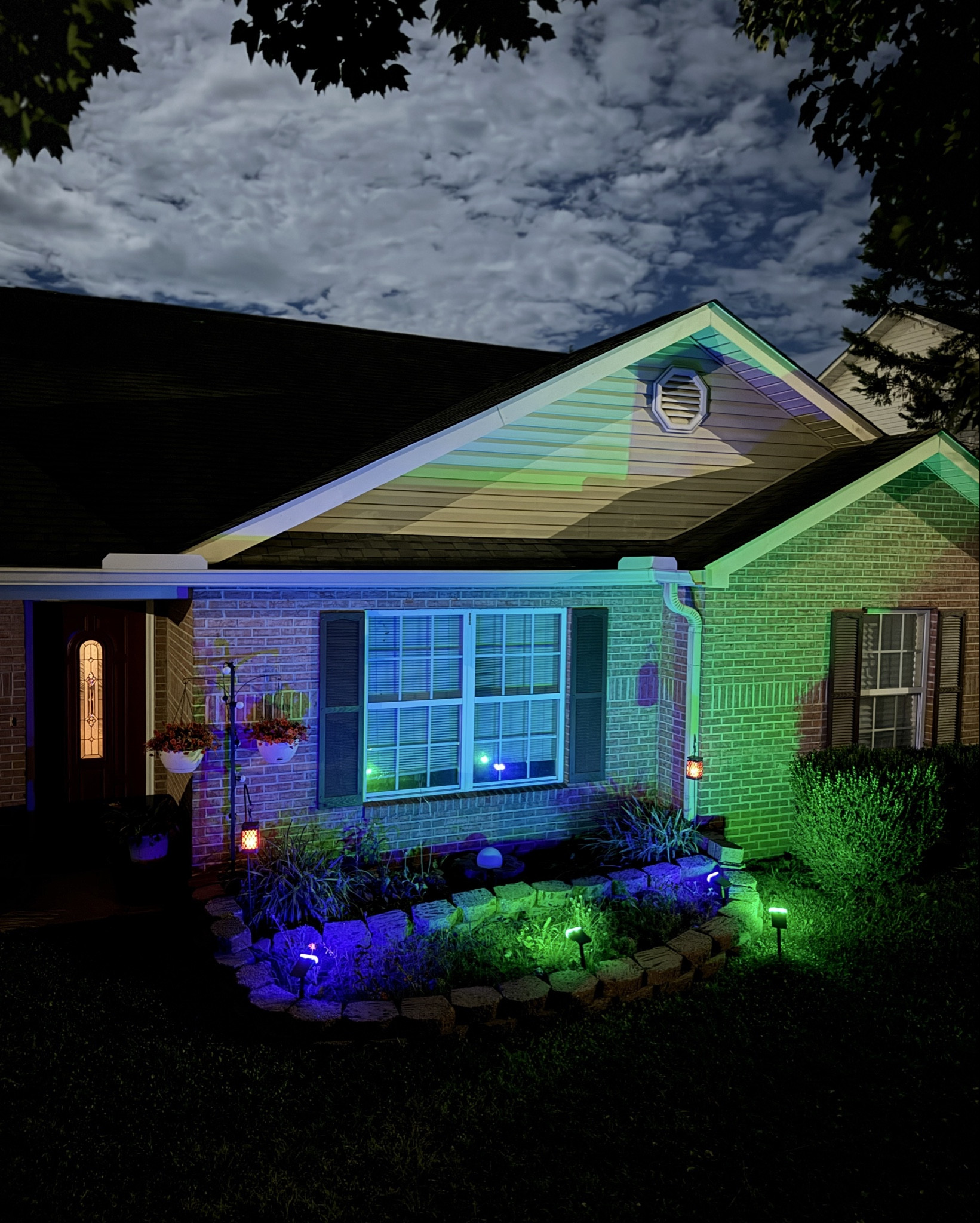 These super smart, solar spotlights let you create any holiday or everyday lighted theme you want.  I created this Halloween & Christmas theme with an app that also has yearly pre-loaded themes installed:  such as New Year’s, Valentine’s, and even 4th of July.  Best part for me: no chords!   

#LTKSeasonal #LTKHalloween #LTKHome