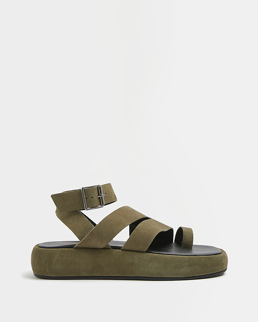 Khaki flatform gladiator sandals | River Island (UK & IE)