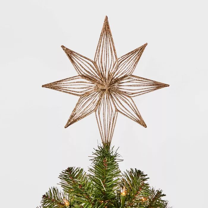 12in Unlit Glittered Bethlehem Star Tree Topper Gold - Wondershop™ | Target