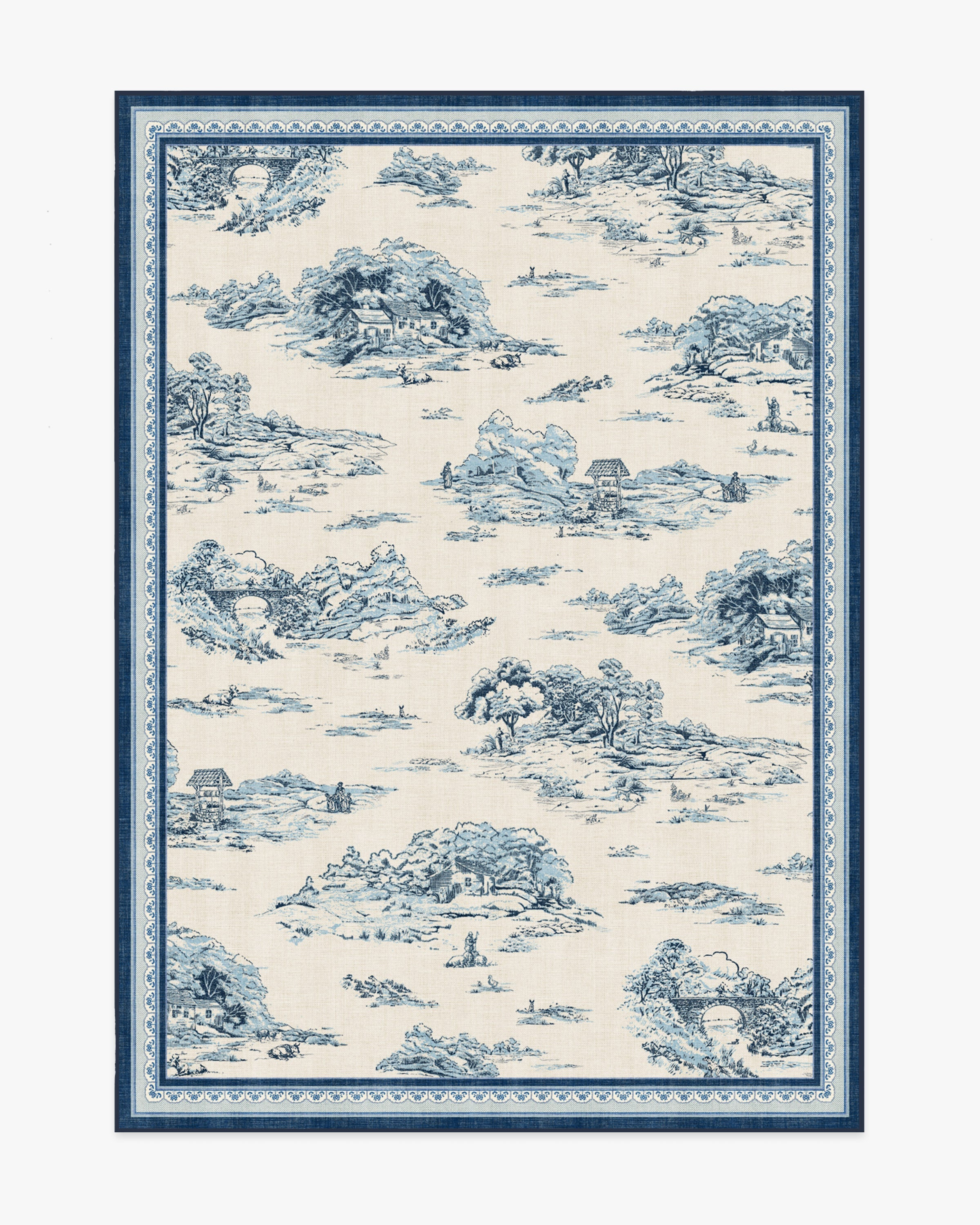 Provence Toile Delft Blue Rug | Ruggable | Ruggable