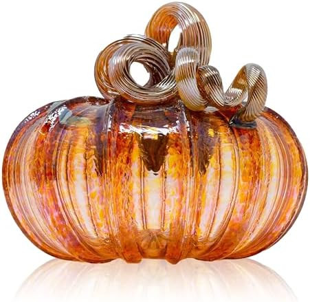 Luke Adams Glass | Handmade Glass Pumpkins | Handmade Table Top Home Decor (Squat, Harvest) | Amazon (US)