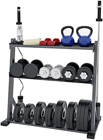 KICODE Strength Training Dumbbell Rack, 3 Tier Multifunctional Weight Rack for Dumbbells, Heavy D... | Amazon (US)