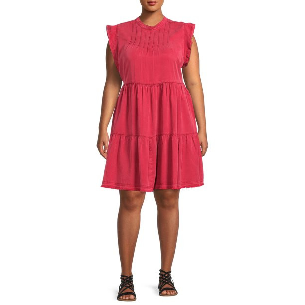 Terra & Sky Women's Plus Size Tiered Dress | Walmart (US)