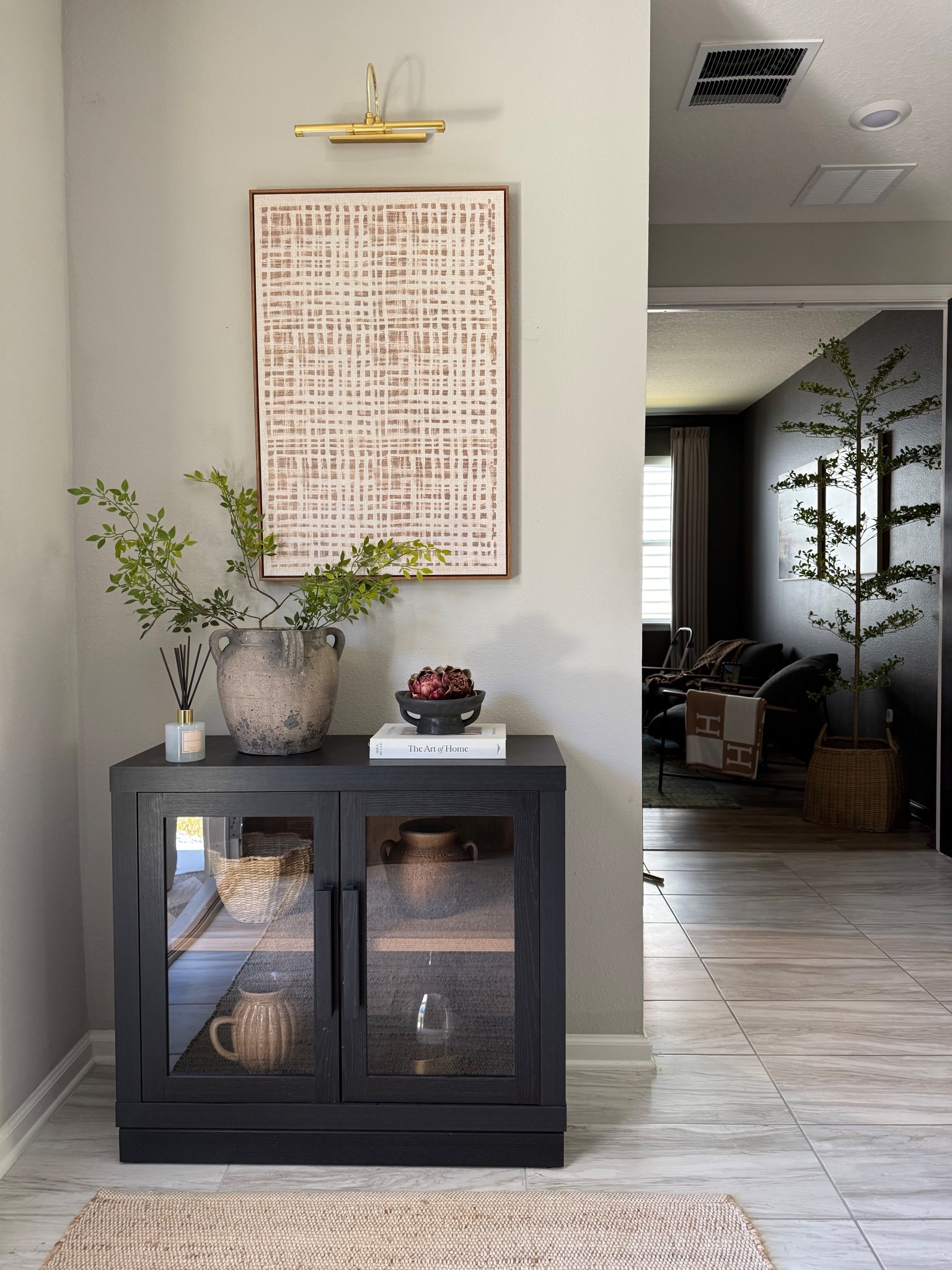 $109 cabinet back in stock! Almost identical to the crate and barrel version 🙌🏽 

Walmart home finds, black cabinet, designer inspired home finds, small entryway inspo 

#LTKHome
