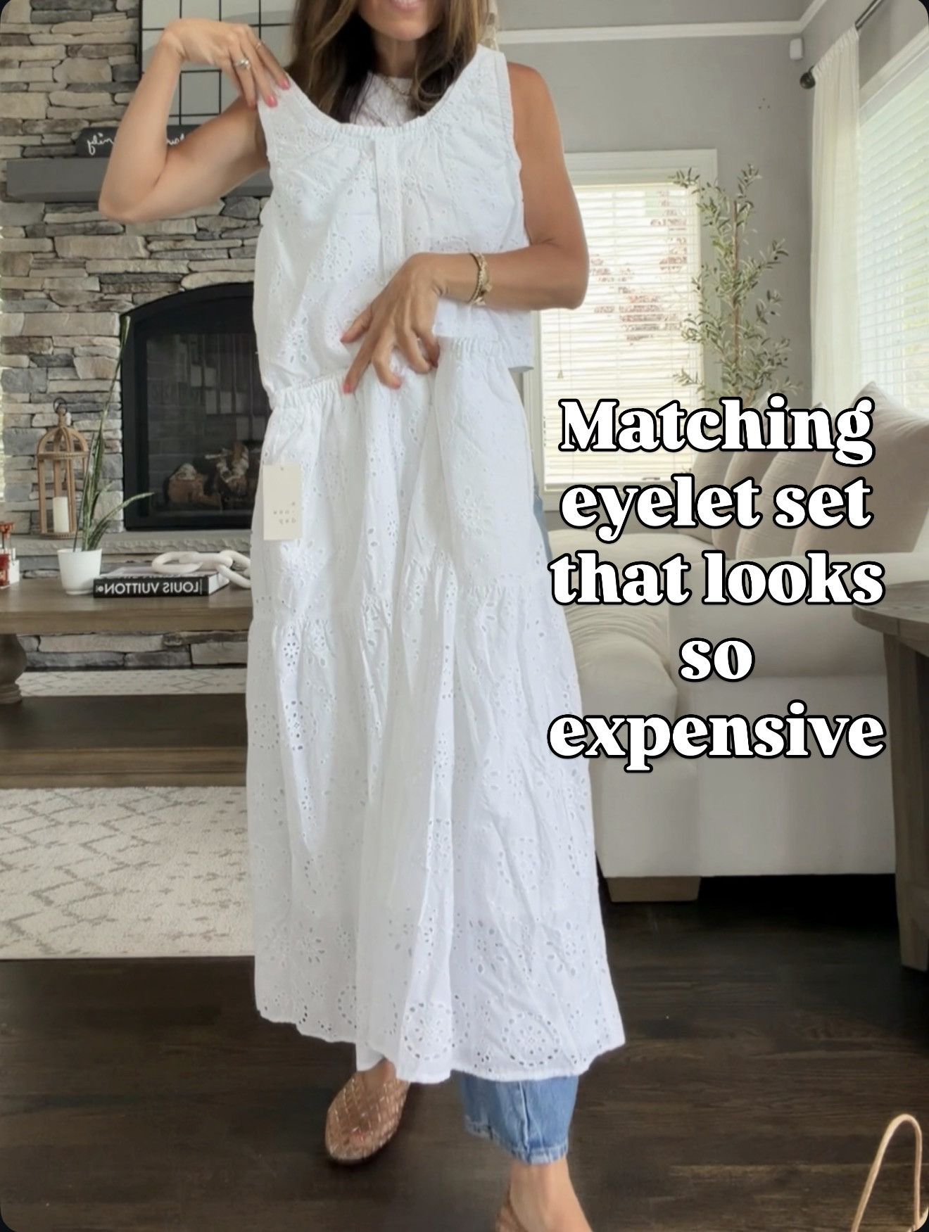 This matching eyelet set seriously looks designer. One of my favorite Target finds this season! 🤍 wearing size xs

#LTKootd #LTKOver40 #LTKmomlife