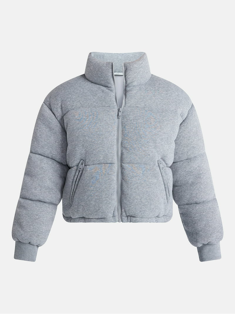 No Boundaries Knit Puffer Jacket, Women's | Walmart (US)