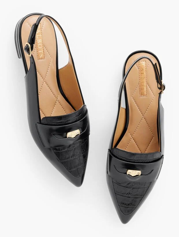 Scarlet Embossed Slingback Flats | Talbots