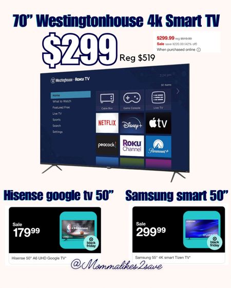 Great deals on TVs! Great gift for self or someone special !

#LTKCyberWeek #LTKhome #LTKGiftGuide