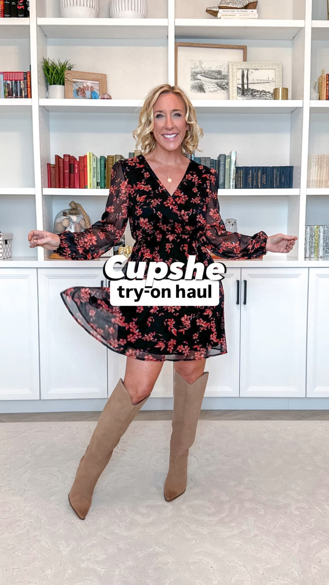 From everyday to holiday, this @cupshe haul has it all
(Use code Leslie15 15% off on $70+ // Leslie20 20% off on $109+)
1. Floral dress - size small. Snap front closure.
2. Damask maxi - size small. Snap front closure.
3. Floral duster - size small. Floral details are 3D!
4. Bow sweater - size small. Not a cardigan, bows are velvet and permanent.
5. Faux suede dress - size small. Love the gold zipper & pull, plus the suede is soft and has a slight stretch.
6. Sequin wide leg pants - size small. Fully lined, so it’s nice and comfortable; has a side zipper.
7. Sequin blazer - size small. Open style (no buttons closure) and fully lined. 
8. Sequin dress - size small. A-line style, love the crewneck and short sleeves. Fully lined. 

#ad
#cupshepartners 
#cupshe

#LTKVideo #LTKSeasonal #LTKHoliday