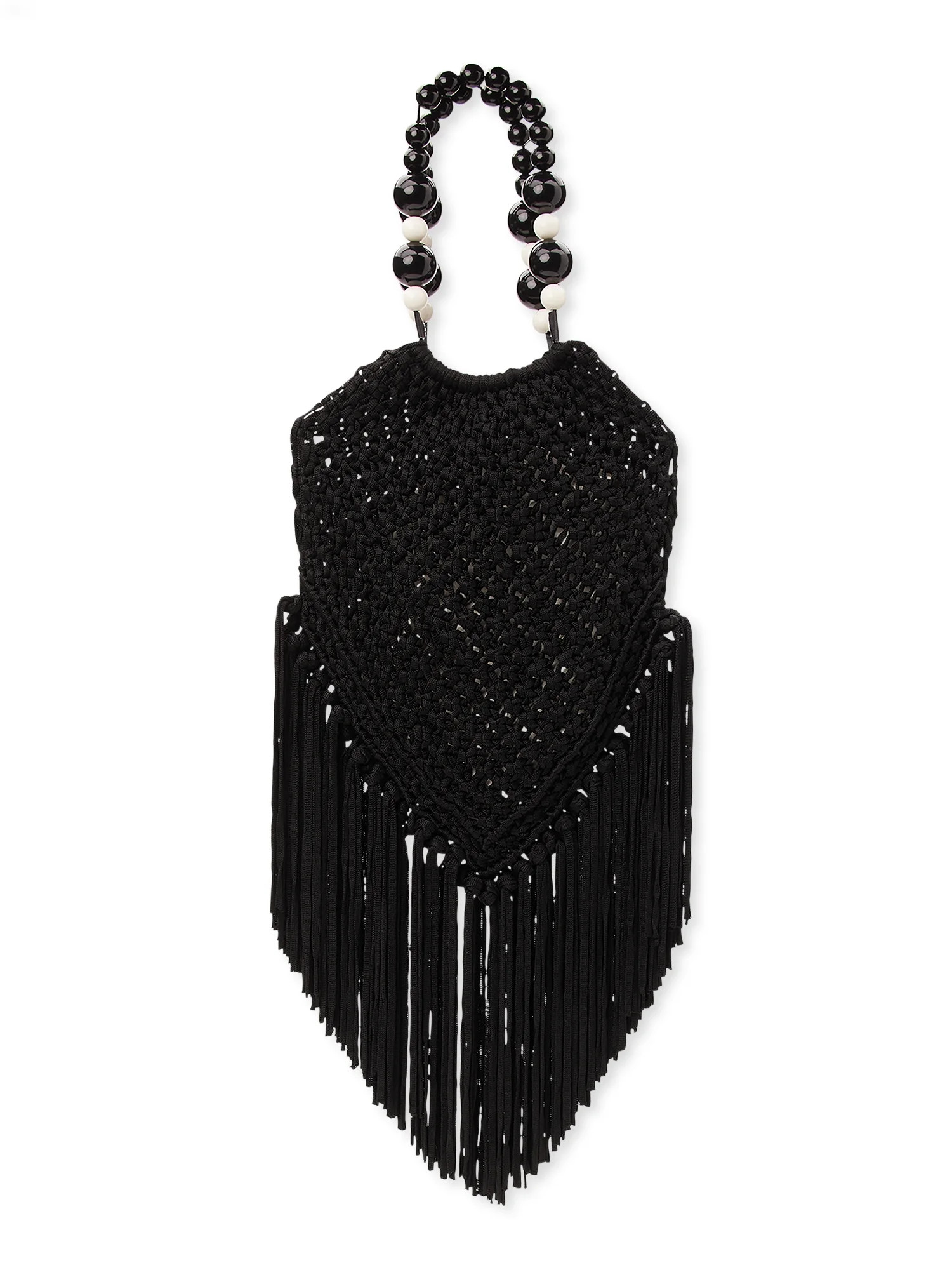 No Boundaries Women's Festival Fringe Tote Handbag, Black | Walmart (US)