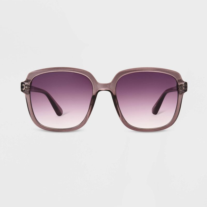 Women's Shiny Plastic Square Sunglasses- Universal Thread™ Purple | Target