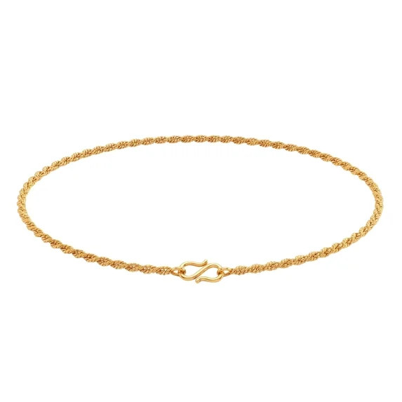 Luxiro Lifestyle Gold Tone Twisted Rope Chain Necklace, Lightweight Minimalist Jewelry for Women | Walmart (US)