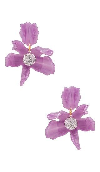 Small Crystal Lily Earring in Lilac | Revolve Clothing (Global)