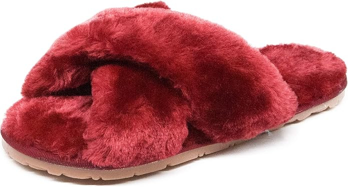 Women's Fuzzy Fluffy Furry Fur Slippers Flip Flop Open Toe Cozy House Memory Foam Sandals Slides ... | Amazon (US)