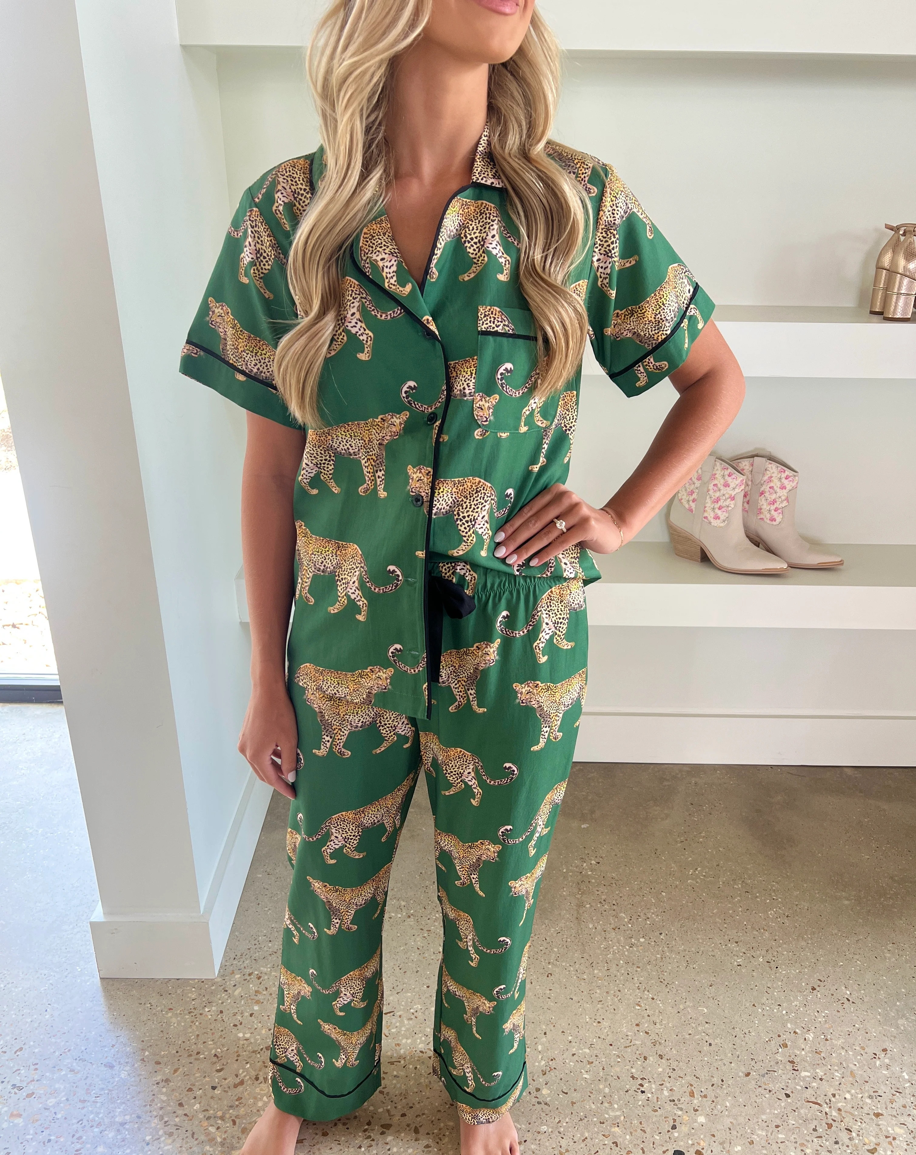 Cheetahs Pajama Pants Set | Amor lafayette