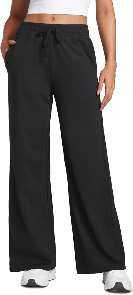 CRZ YOGA Cloud Jersey Wide Leg Sweatpants Women 30" High Waisted Casual Lounge Pajama Travel Pant... | Amazon (US)