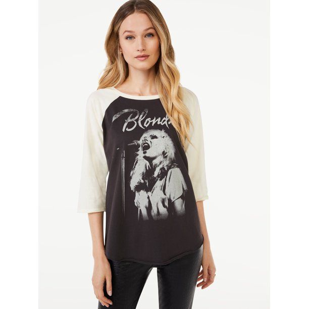 Scoop Women's Blondie Sings Graphic 3/4-Length Sleeve Raglan T-Shirt | Walmart (US)