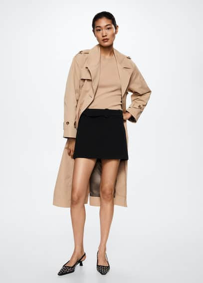 Belt miniskirt black - Woman - 2XL - MANGO | MANGO (UK)