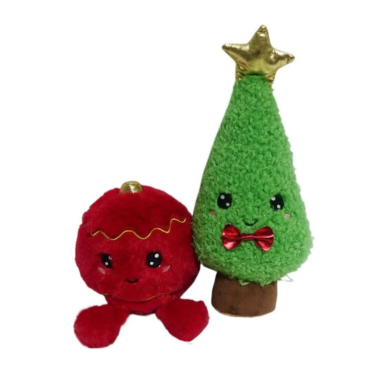 Christmas Tree and Light Plush Duo, Red and Green, 11.5", by Holiday Time - Walmart.com | Walmart (US)