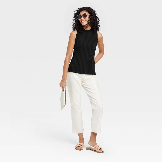 Women's Mock Neck Ribbed Tank Top - A New Day™ | Target
