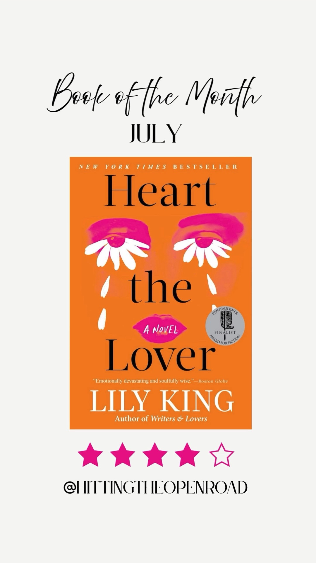 This was such a fun read! I really liked the characters and was invested in their story from the beginning. It wasn’t quite a five-star book for me, but I had a great time reading it and would definitely pick up more from this author.
#ltkreads #bookclub
