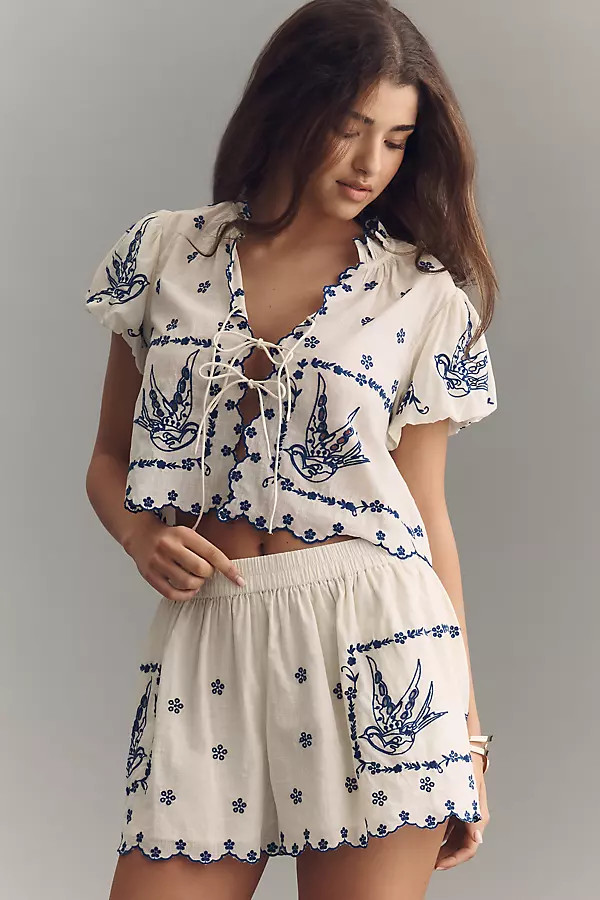 Maeve Province Town Embroidered Shorts | Anthropologie (UK)