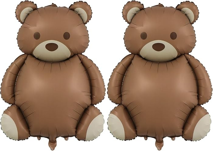 SAMOKA Large Little Bear Foil Balloons，2 PCS 35 Inch Little Bear Theme Party Supplies，Jungle ... | Amazon (US)