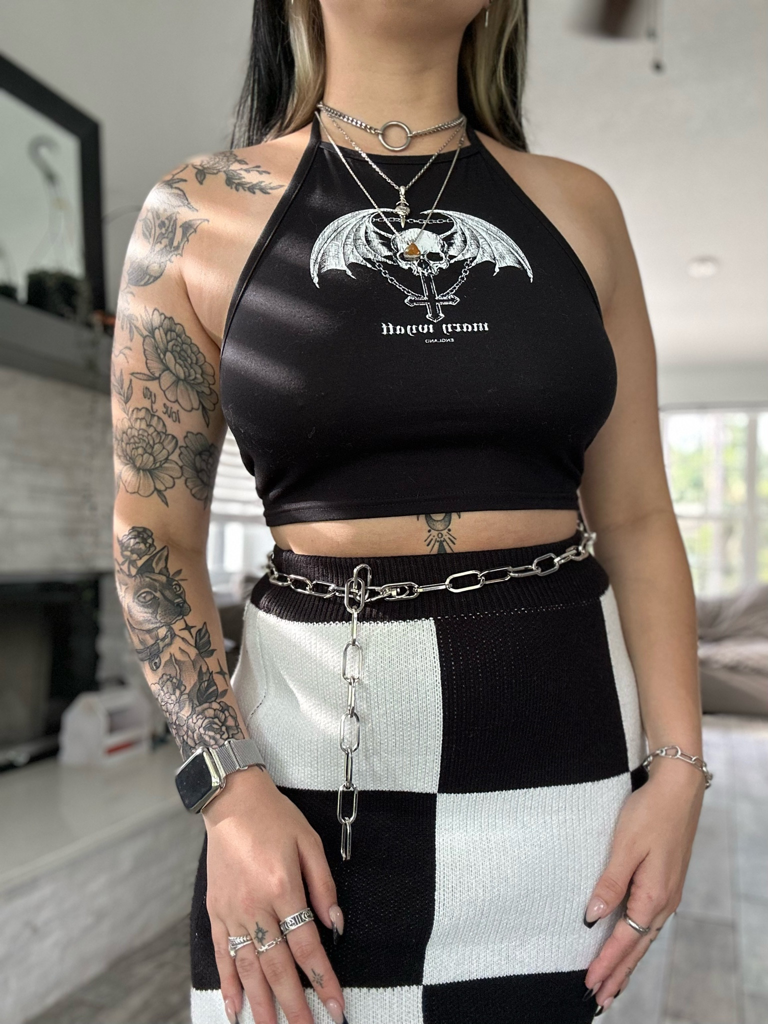 My new favorite skirt 🤍🖤 Alternative OOTD #LTKunder100

#LTKstyletip