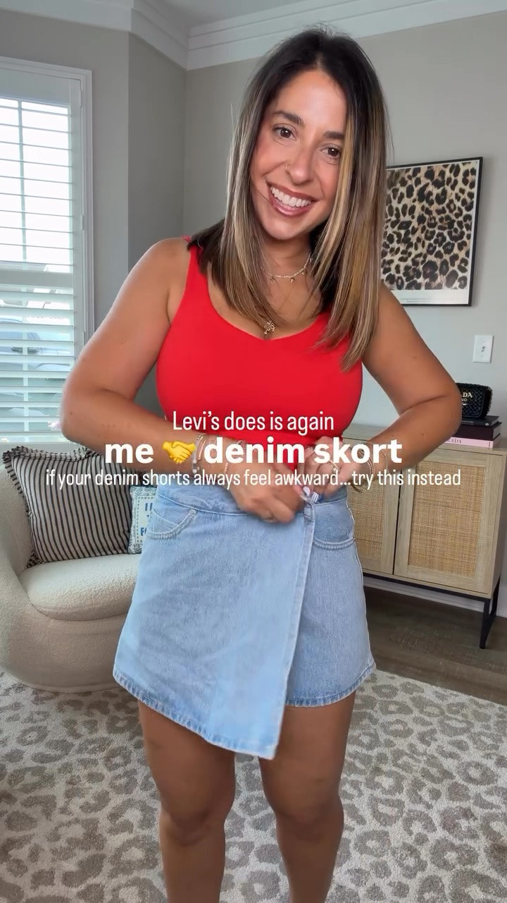 Ok Levi’s… once again, I’m completely obsessed with a new find and I’m so freaking excited about this one! It’s absolutely perfect for my fellow girls who prefer not to wear shorts. This skort is seriously perfection, I wouldn’t change a thing about it! I paired it with the newest double lined top from the best tank top brand on Amazon and some of my favorite sandals and this is a 10/10. 
Casual summer date night, how to style denim skort, petite friendly outfit inspo

#LTKMidsize #LTKPetite #LTKSeasonal