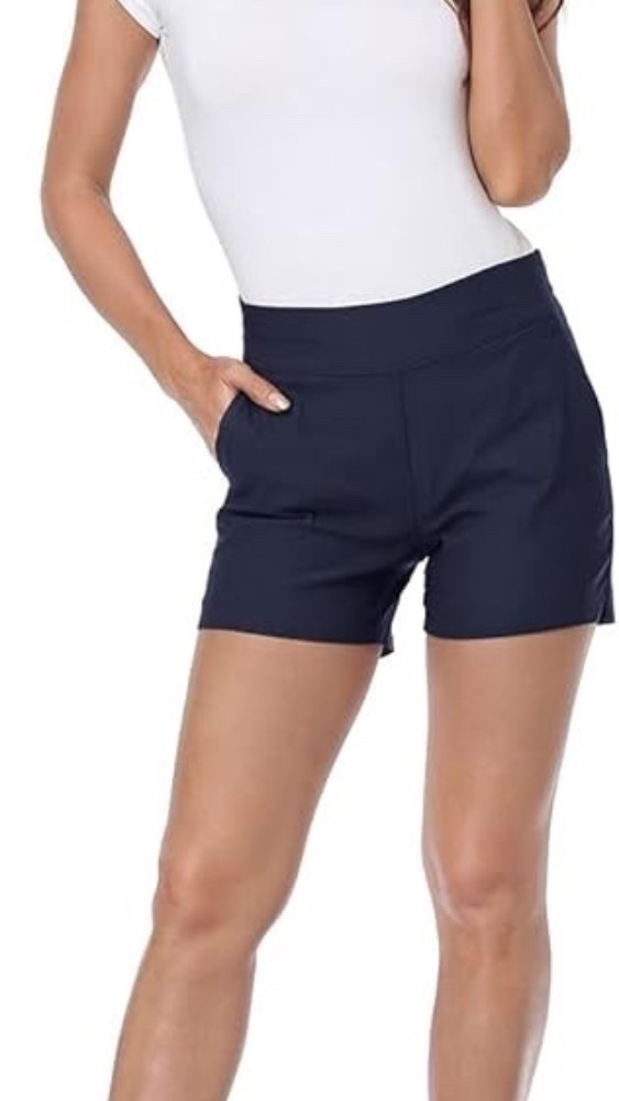 HDE Chino Shorts for Women 4" Inseam Elastic High Waisted Casual Summer Shorts

#LTKActive #LTKOver40