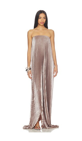 L'IDEE Bisous Strapless Gown in Metallic Bronze. Size 12/L. Also in 8/S. | Revolve Clothing (Global)