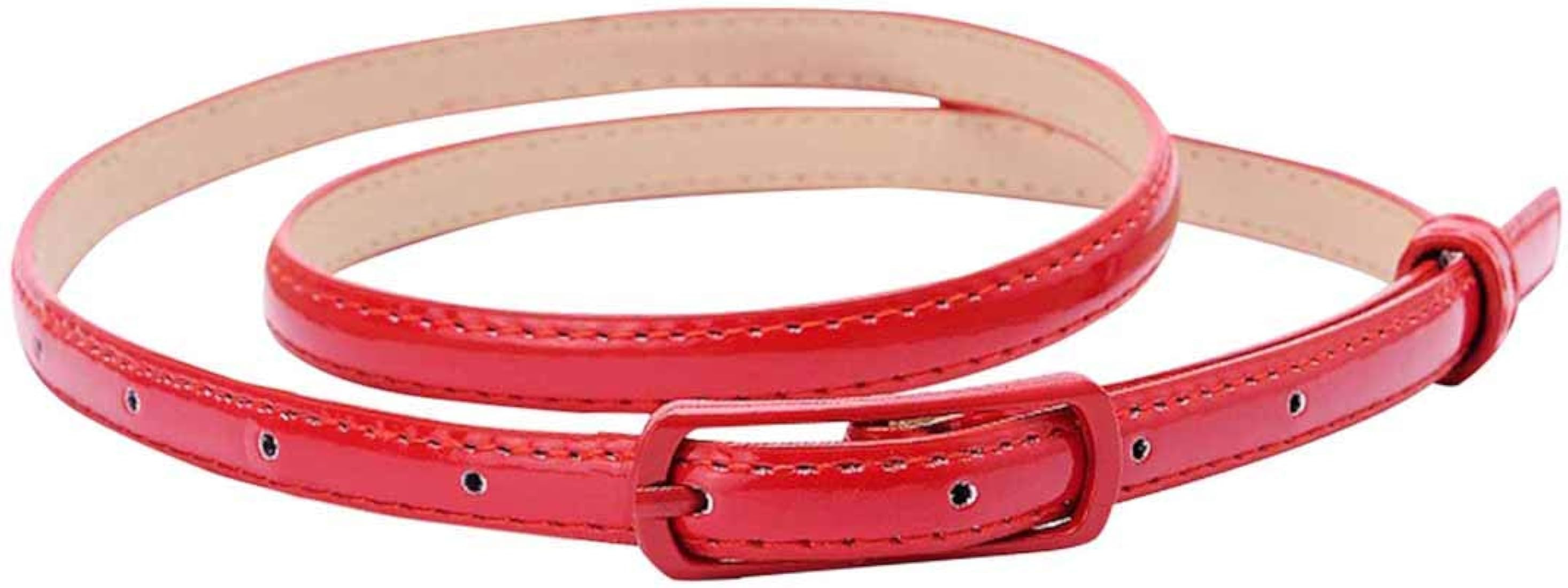 Selighting Women's Leather Belt Slim Women's Belt PU Leather for Dresses | Amazon (US)