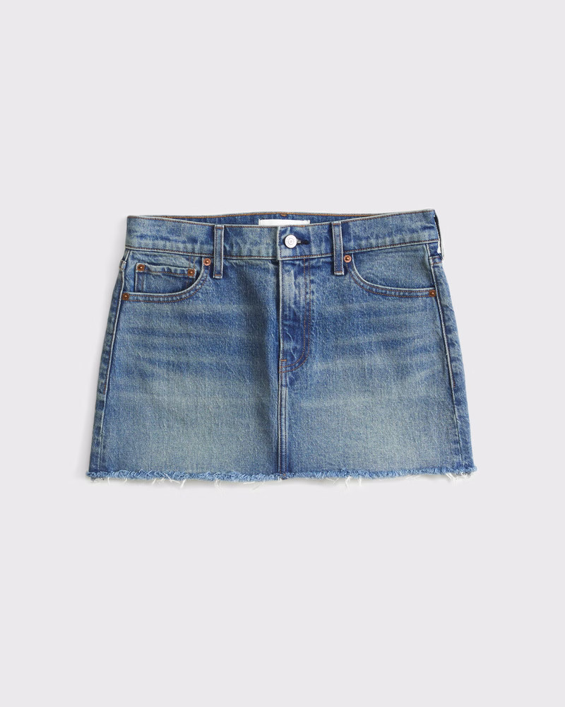 Mid Rise Denim Mini Skirt | Abercrombie & Fitch (US)