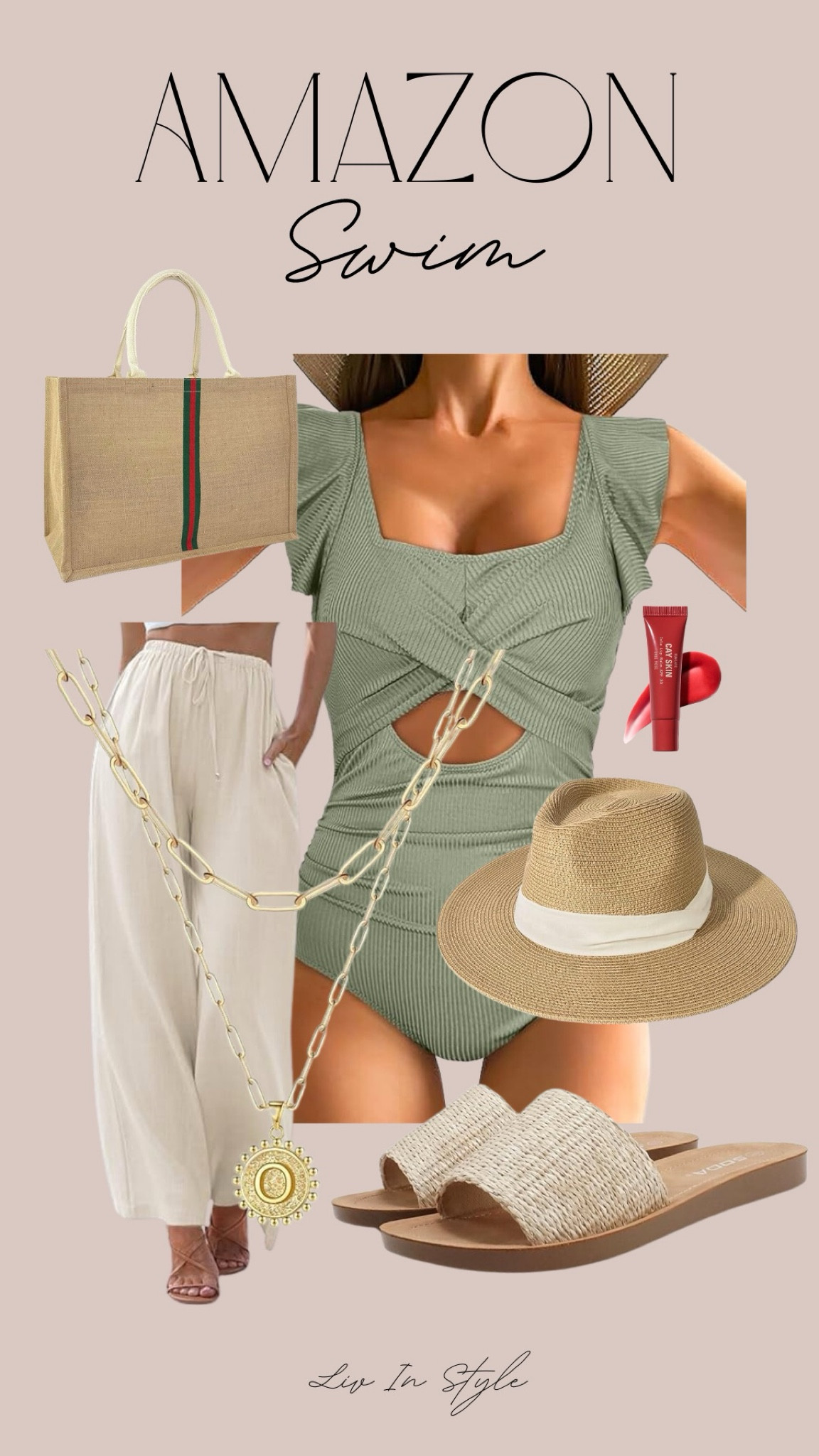 Amazon swim outfit with accessories.. perfect for the beach or pool! 

#LTKVideo #LTKSeasonal #LTKswim