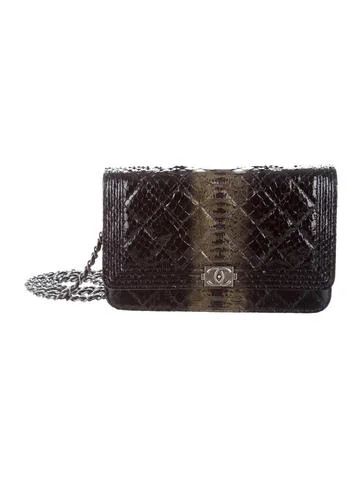 Chanel 2015 Python Boy Wallet On Chain | The Real Real, Inc.