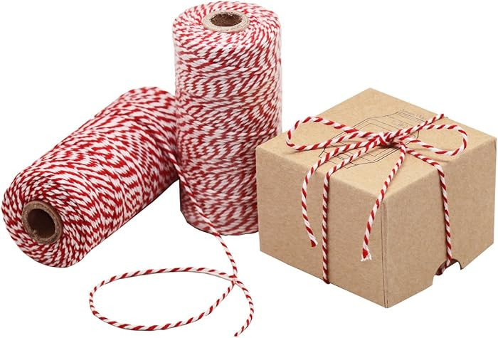 HOKI Cotton Bakers Twine Red & White 100M (328 Feet), Packing String, Durable Rope for Gardening,... | Amazon (US)