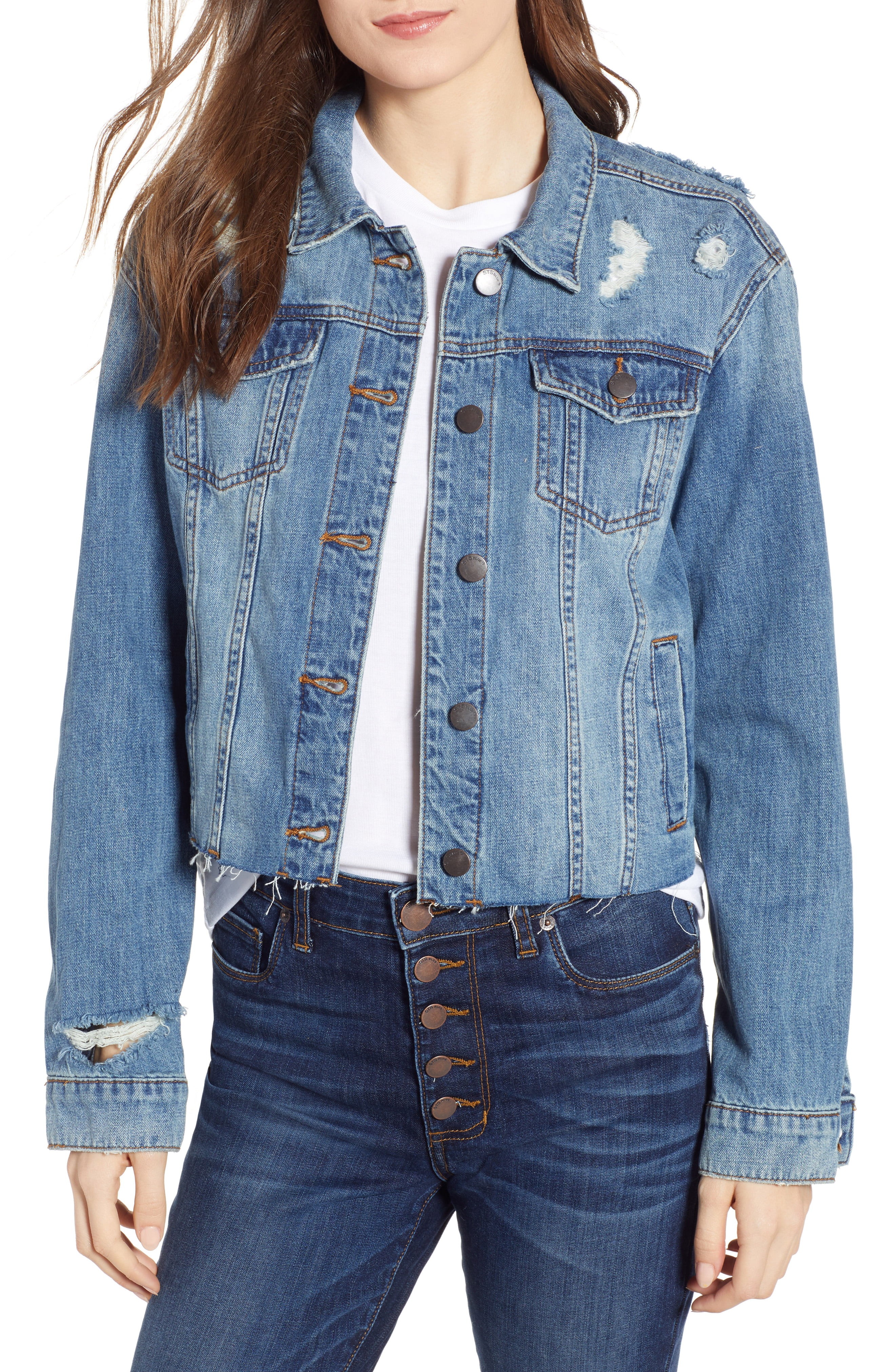 STS Blue Boyfriend Crop Denim Jacket (Bandini) | Nordstrom