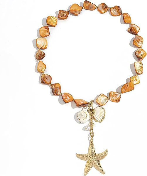 Chunky Shell Choker Necklace for Women Colorful Irregular Shell Beaded Necklaces Baroque Pearl Pe... | Amazon (US)