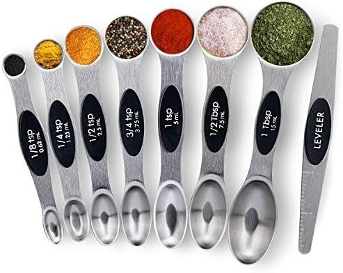 Measuring Spoons, Dual Sided Magnetic Measuring Spoons for Dry or Liquid Ingredients, Heavy Duty ... | Amazon (US)