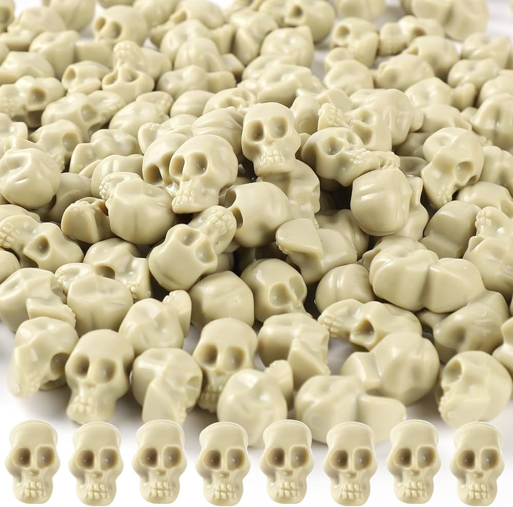 OZIO 150Pcs Halloween Mini Plastic Skull Heads, Miniature Figurines Skulls Heads Ornamets Hallowe... | Amazon (US)