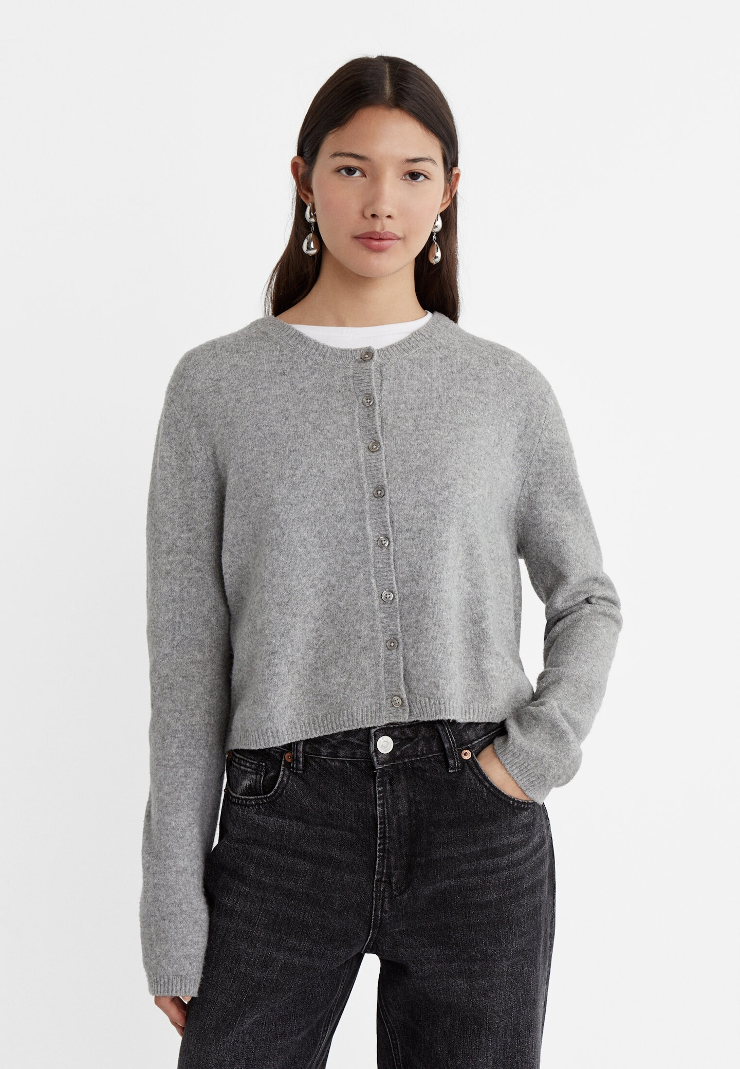 Soft touch tricot vest met knopen | Stradivarius (NL)