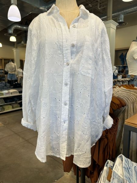Needing a coverup for he summer? Also wear as an open duster style shirt
White shirt, swimsuit coverup. 

#LTKStyleTip #LTKSeasonal #LTKOver40