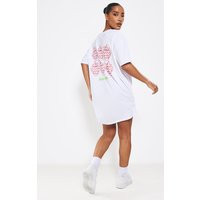 White Oversized Juicy Graphic T Shirt Dress | PrettyLittleThing CAN
