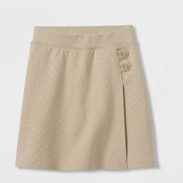 Girls' Pull-On Uniform Knit Skorts - Cat & Jack™ Khaki | Target
