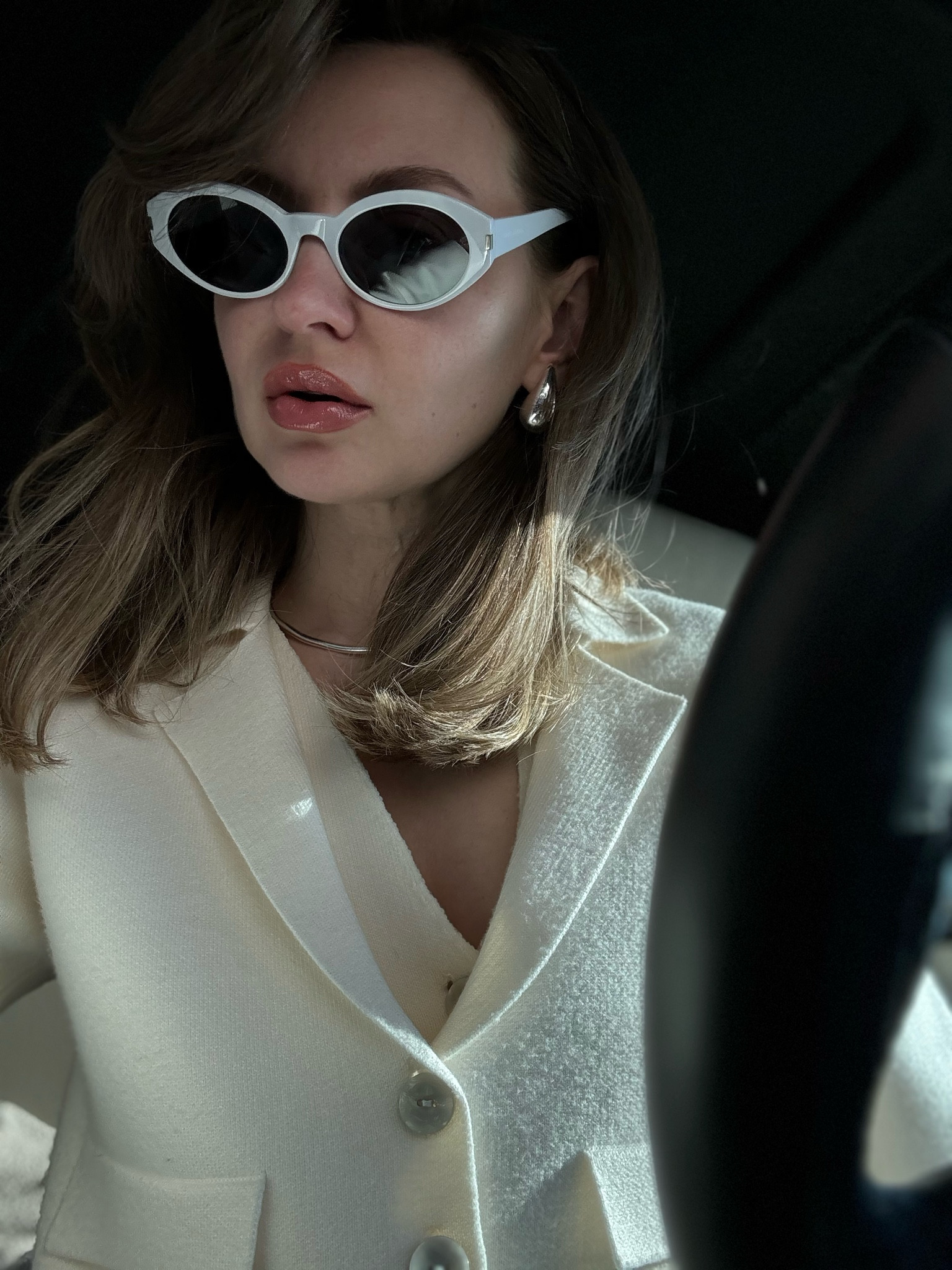 Wear white to look chic and stylish!

White glasses will always elevate your style. Choose cat-eye style for sexy vibe. Celine and YSL are a great investment.
One of my  favorites lately has been Gentle Monster-ah, they are Sooo good!

#LTKstyletip
