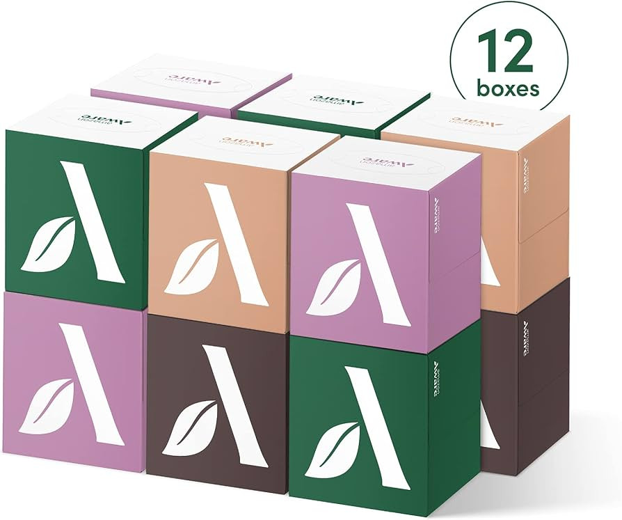 Amazon Aware 100% Bamboo 3-Ply Facial Tissue, Cube Box, FSC Certified, 720 Sheets (60 Sheet per b... | Amazon (US)
