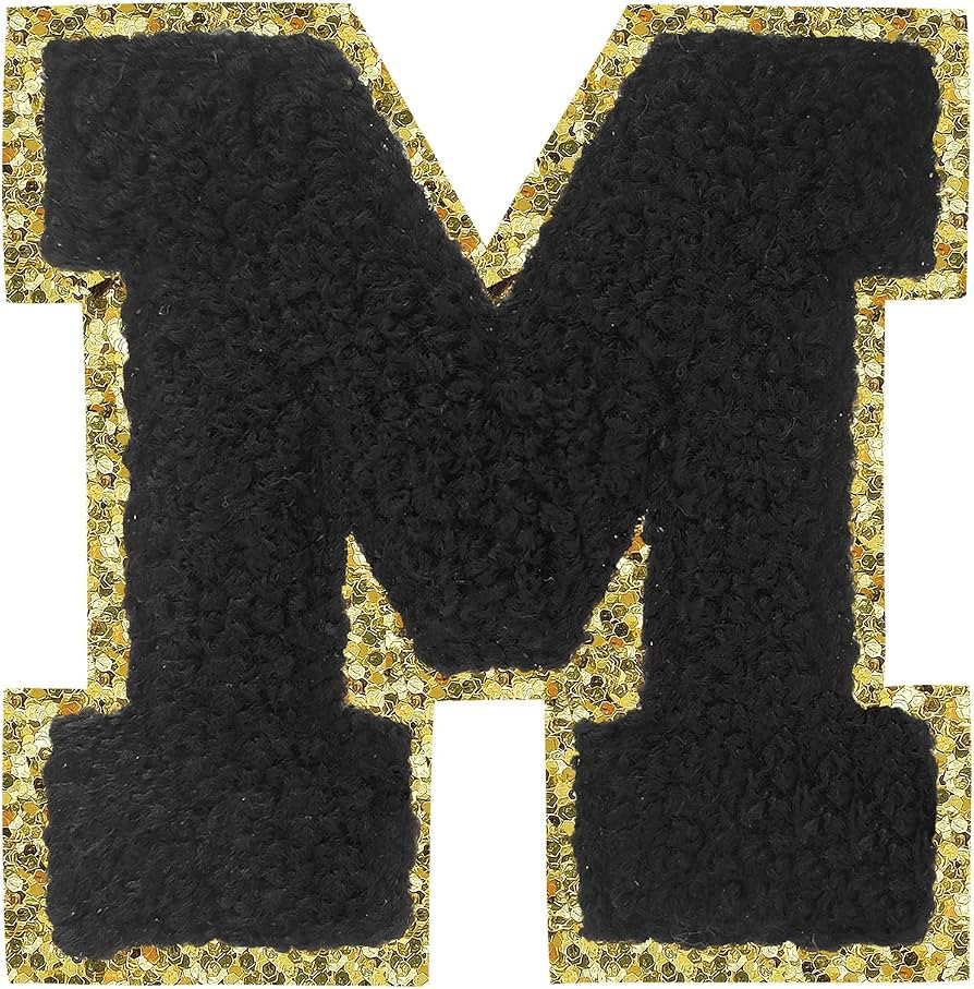 3Pcs Letter Patches Varsity Glitters Chenille,SPRT Iron on Black Letter Patch,3.1 inch Alphabet C... | Amazon (US)