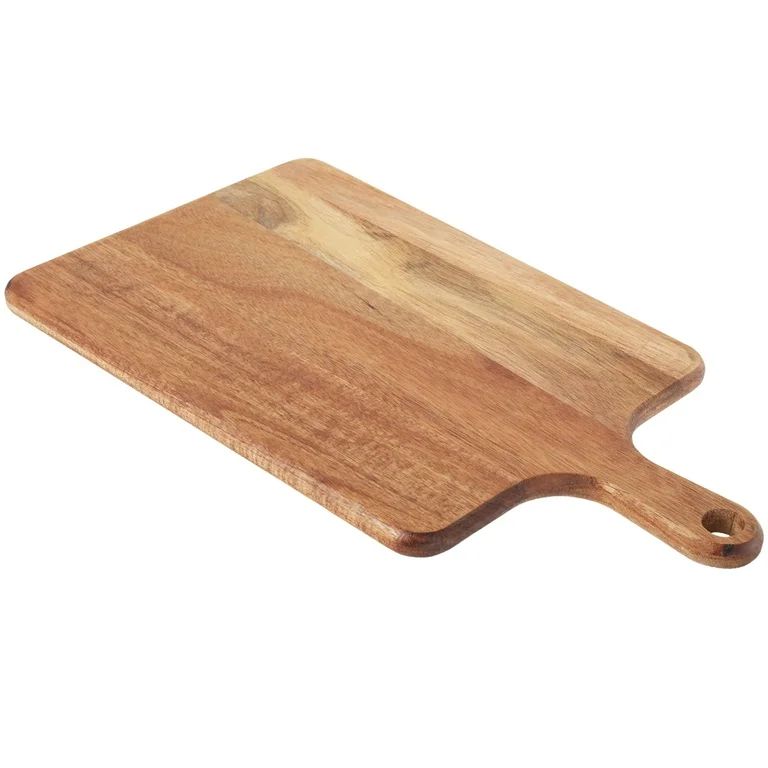 Wood Cutting Board Acacia Wood Charcuterie Board with Handle Round/Rectangular Portable Wood Dinn... | Walmart (US)